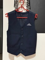 5 Kamizelka Urban granat drobny melanż 2 kieszenie butonierka 13-14 lat