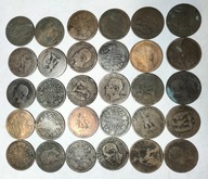zestaw monet brąz XIX wiek 30 szt.
