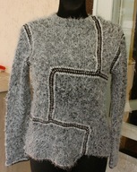 DUSCHA włochaty sweter w odcieniach szarosci r 38/40