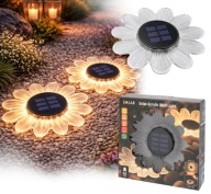 Solarna dekoracja ogrodowa 2w1 lampa LED ścienna ogród 10 LED Kwiat ścieżka