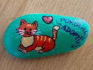 Kamyk kamień ręcznie malowany pokochaj adoptuj