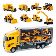 CIĘŻARÓWKA TIR LAWETA DUŻY ZESTAW 6 AUT BUDOWLANYCH PLAC BUDOWY W122