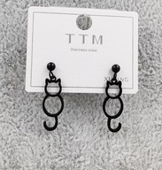 55701 Kolczyki czarna stal chirurgiczna kotki koty