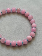 Bransoletka KOVALI handmade z różowych jadeitów BUBBLE