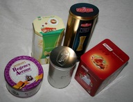 PUDEŁKO PUSZKA METALOWA DO PRZECHOWYWANIA AKCESORIA KUCHENNE ZESTAW 5 SZTUK