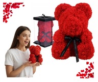 MIŚ Z PŁATKÓW RÓŻ PREZENT WALENTYNKI URODZINY ROCZNICE DLA DZIEWCZYNY ŻONY!