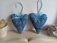 KORONKOWE SERCA DUŻE ZAWIESZKI BAWEŁNA KOMPLET 2 SZTUKI