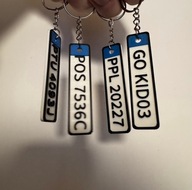 Brelok Tablica Rejestracyjna Personalizowany Twój Numer Prezent 3D