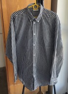 C Koszula Chef Works czerń biel urocza subtelna krata L