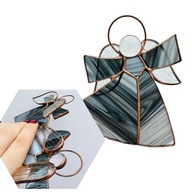 Dekoracja okienna Aniołek witraż | tęczowe szkło | gotowy do zawieszenia