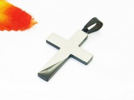 Krzyżyk zawieszka do łańcuszka czarny stal 316L mroźna powłoka Z320