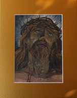 Jezus Chrystus Pasja Wielkanoc akwarela na papierze