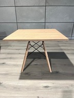 KWADRATOWY STÓŁ LUGANO| skandynawski blat dąb| drewniane nogi 60x60