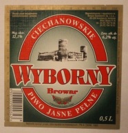 ETYKIETA - BROWAR KONSTANCIN - CIECHANOWSKIE - WYBORNY Browar - PIWO JASNE