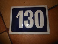 STARA EMALIOWANA TABLICZKA Z NR DOMU 130