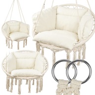 HUŚTAWKA BOCIANIE GNIAZDO WISZĄCY FOTEL BUJAK Z PODUSZKAMI MAX 200KG