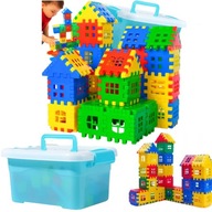 KLOCKI WAFLE KONSTRUKCYJNE KREATYWNE MIĘKKIE DUŻY ZESTAW 100 EL. PREZENT