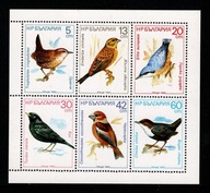 Bułgaria / Mini arkusz 3617-3622 ( Fauna - Ptaki śpiewające ) czysty / 87 r