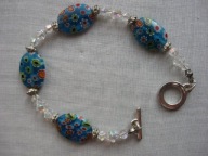 BRANSOLETKA MURANO MILLEFIORI I KRYSZTAŁY SWAROWSKIEGO LOMBARD CHICAGO 1991