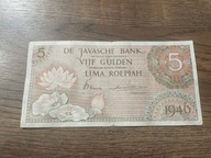 Indie Holenderskie - 5 rupii - 1946 - rzadki