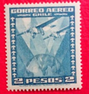 CHILE 1950 samolot czyste**