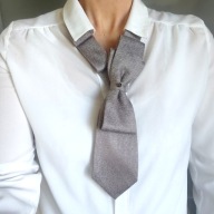 Krawat damski wiązany, ozdoba koszuli