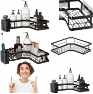 PÓŁKA ŁAZIENKOWA NAROŻNA WISZĄCA POD PRYSZNIC SAMOPRZYLEPNA METALOWA 2 SZT.