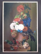 Piękny stary obraz olejny ręcznie malowany na płótnie