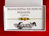 Zodiakalna bransoletka szczęścia z kamieniami szlachetnymi - bliźnięta