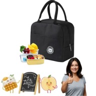 TORBA TERMICZNA ŚNIADANIOWA NA LUNCH JEDZENIE IZOLACYJNA CZARNA PIKNIK 5L