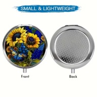 ETUI PUDEŁKO NA LEKI ,METAL ,PLASTIK stokrotki kwiatki PIĘKNE MODNE