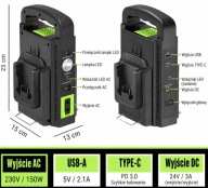 150W 2 kanałowy falownik mocy do akumulatora Makita 20V Mobilny falownik