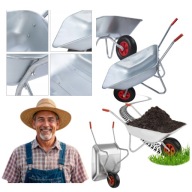 SUPER DUŻA POJEMNA TACZKA OGRODOWA OCYNKOWANA SOLIDNA KONSTRUKCJA AŻ 120L