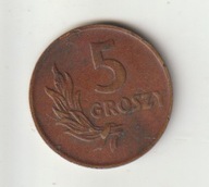 PRL 5 groszy 1949 ladny stan z obiegu braz