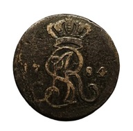 Grosz z 1784 r. króla Polski Stanisława Augusta Poniatowskiego.