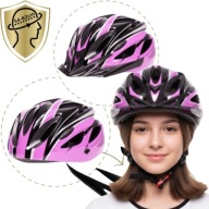 KASK ROWEROWY DLA DZIEWCZYNKI NASTOLATKA REGULOWANY RÓŻOWY ROZM.54-62CM