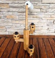 Lampa sufitowa drewniana wisząca retro vintage boho PRL