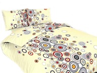 pościel z bawełny 200x220 + 2x70x80 zamek B 38 szare bańki