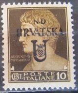 Włochy stary znaczek z nadrukiem Chorwacja (6/28