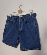 Pull&Bear Niebieskie jeansowe spodenki szorty z wysokim stanem 44