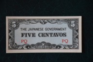 Banknot Filipiny 5 centavos okupacja Japońska 1942 rok stan 1!!!