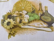 RUSTYKALNA FOLKOWA LNIANA ZASŁONA CZOSNEK RYBY WINIAK JABŁKA 140x238 nr.9