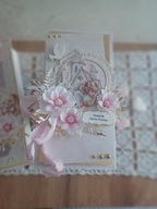 Kartka na chrzest dla dziewczynki w torebce