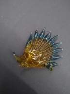 Wspaniały szklany jeż, szkło w stylu Murano 5,2cm, lata 60 nowa (A171)
