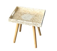 Stolik mały stół podręczny kawowy na drobiazgi na taras do salonu drewniany