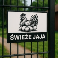 Tabliczka Z NAPISEM SWIEŻE JAJA dowolny tekst oraz grafika