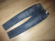 HOUSE spodnie męskie jeansy skinny fit z przetarciami niebieskie 29/32