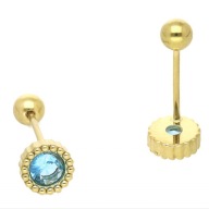 64735 Kolczyki złota stal chirurgiczna piercing kryształki