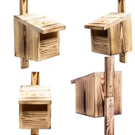BUDKA LĘGOWA DLA PTAKÓW TYP P DREWNIANY WYSOKA TRWAŁOŚĆ MAŁA OPALANA 11X5CM
