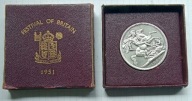 5 szylingów 1951 r. w etui